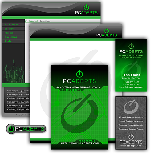 Marketing material samples